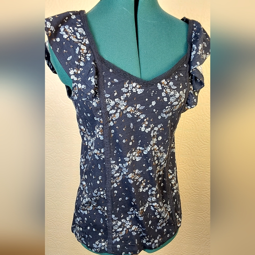 Maurices - navy blue floral tank